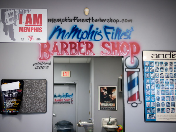 Memphis Finest Barbershop doorway